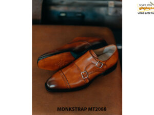 Giày da nam màu patina vàng bò Double Monkstrap MT2088 004