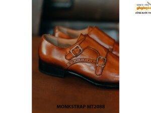 Giày da nam màu patina vàng bò Double Monkstrap MT2088 003