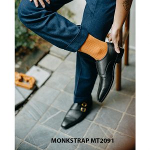 Giày da nam vân saffiano Double Monkstrap MT2091 006