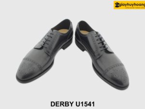 [Outlet size 43] Giày da nam đục lỗ brogues đen Derby U1541 003