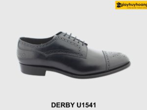 [Outlet size 43] Giày da nam đục lỗ brogues đen Derby U1541 001