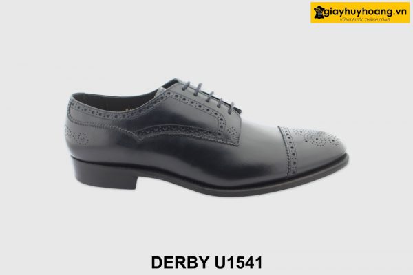 [Outlet size 43] Giày da nam đục lỗ brogues đen Derby U1541 001