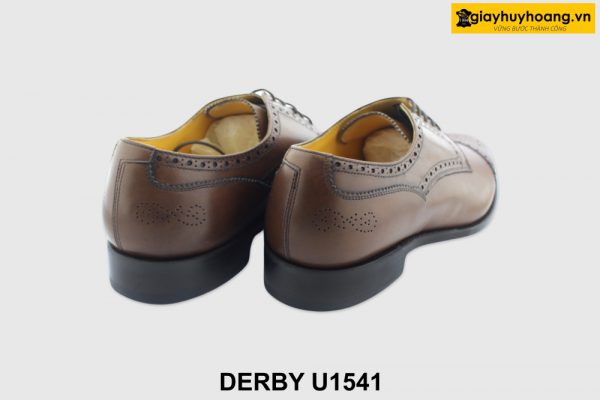 [Outlet] Giày da nam đục lỗ brogues nâu Derby U1541 003