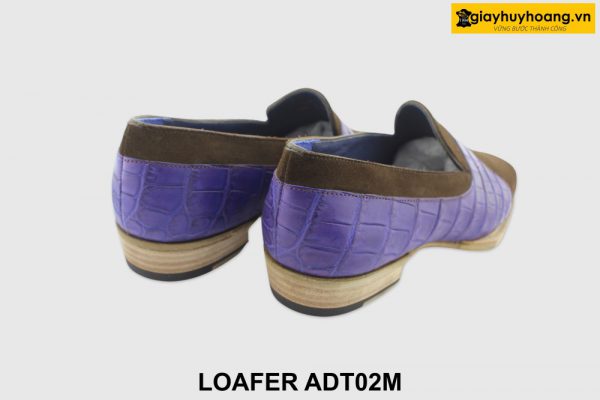 [Outlet size 40] Giày lười nam da lộn tím Loafer ADT02M 004