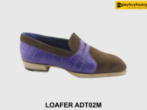 [Outlet size 40] Giày lười nam da lộn tím Loafer ADT02M 001
