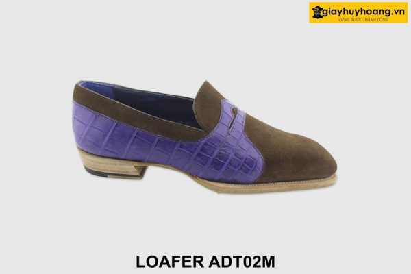[Outlet size 40] Giày lười nam da lộn tím Loafer ADT02M 001