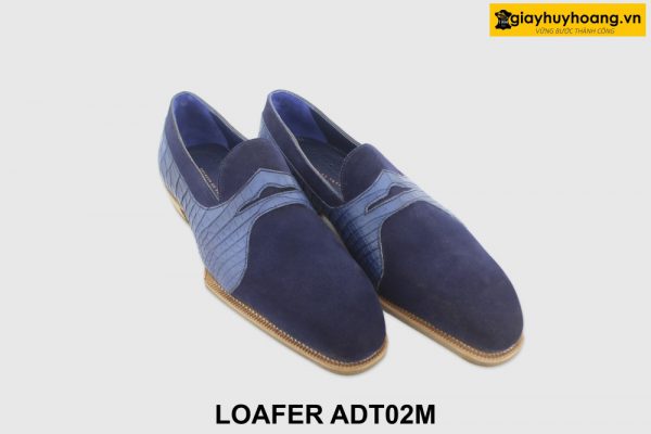 [Outlet size 40] Giày lười nam da lộn Navy Loafer ADT02M 003