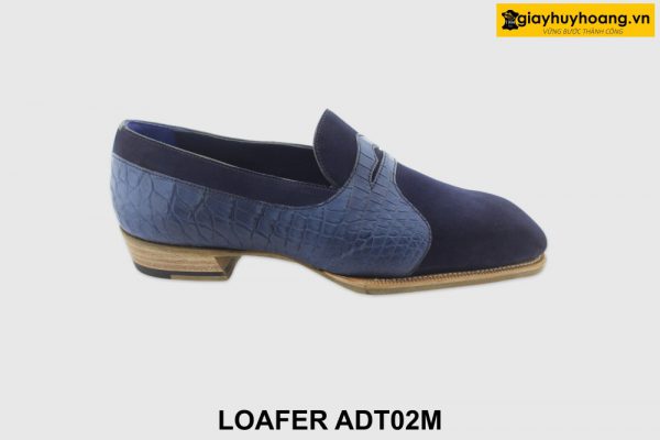 [Outlet size 40] Giày lười nam da lộn Navy Loafer ADT02M 001