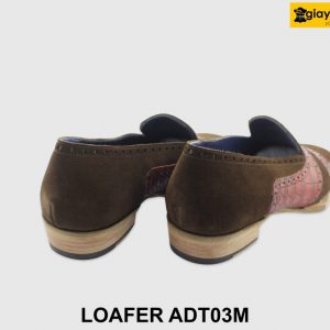[Outlet size 40.41] Giày lười nam da lộn nâu Loafer ADT03M 004
