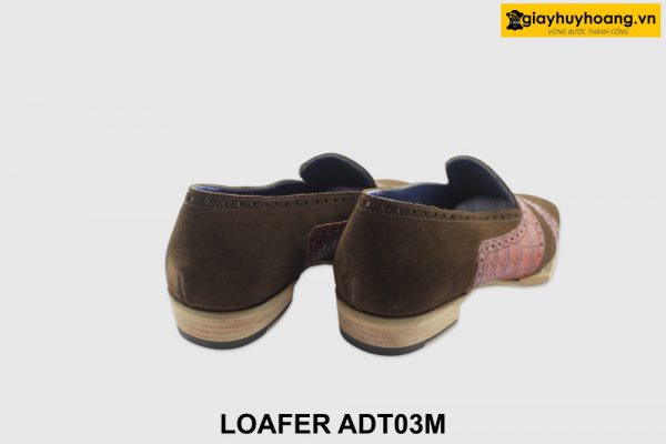 [Outlet size 40.41] Giày lười nam da lộn nâu Loafer ADT03M 004
