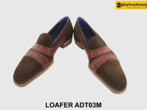 [Outlet size 40.41] Giày lười nam da lộn nâu Loafer ADT03M 003