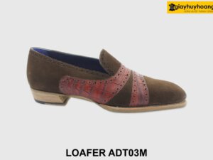 [Outlet size 40.41] Giày lười nam da lộn nâu Loafer ADT03M 001