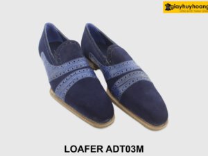 [Outlet size 40] Giày lười nam da lộn xanh navy Loafer ADT03M 002