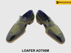 [Outlet size 40] Giày lười da nam cao cấp xanh rêu Loafer ADT06M 005