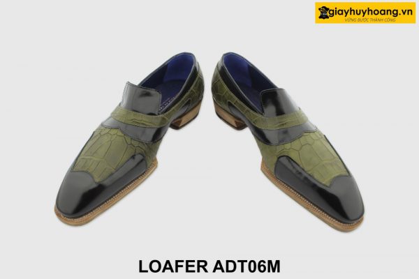 [Outlet size 40] Giày lười da nam cao cấp xanh rêu Loafer ADT06M 005