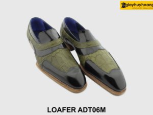 [Outlet size 40] Giày lười da nam cao cấp xanh rêu Loafer ADT06M 003