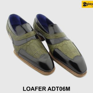 [Outlet size 40] Giày lười da nam cao cấp xanh rêu Loafer ADT06M 003