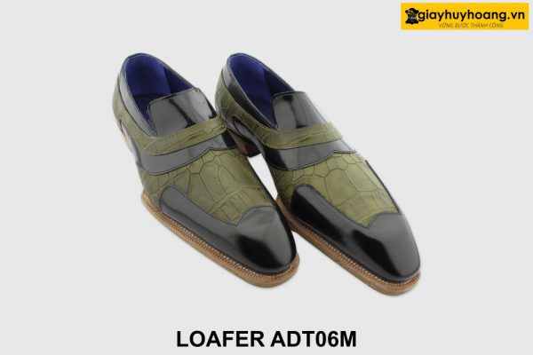 [Outlet size 40] Giày lười da nam cao cấp xanh rêu Loafer ADT06M 003