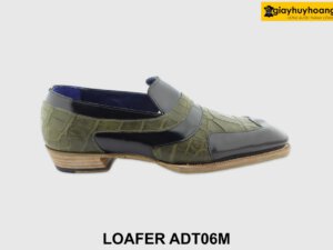 [Outlet size 40] Giày lười da nam cao cấp xanh rêu Loafer ADT06M 001