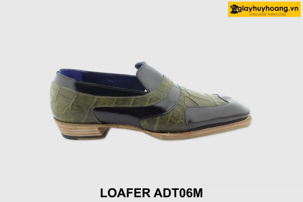 [Outlet size 40] Giày lười da nam cao cấp xanh rêu Loafer ADT06M 001