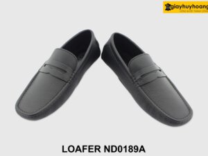 [Outlet size 43] Giày lười lái xe nam đen hột Loafer ND0189A 005