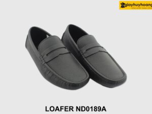 [Outlet size 43] Giày lười lái xe nam đen hột Loafer ND0189A 004