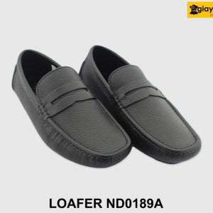 [Outlet size 43] Giày lười lái xe nam đen hột Loafer ND0189A 004