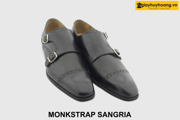 [Outlet size 38.42] Giày da nam công sở đen Monkstrap SANGRIA 003