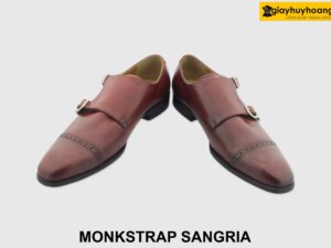 [Outlet size 39.42] Giày da nam đỏ đô Monkstrap SANGRIA 002