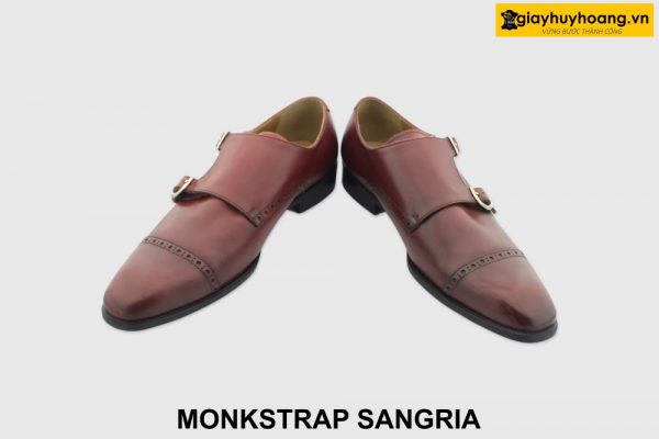 [Outlet size 39.42] Giày da nam đỏ đô Monkstrap SANGRIA 002