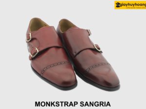 [Outlet size 39.42] Giày da nam đỏ đô Monkstrap SANGRIA 001