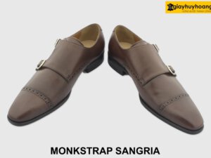 [Outlet size 40] Giày da nam công sở nâu Monkstrap SANGRIA 003