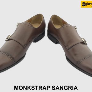 [Outlet size 40] Giày da nam công sở nâu Monkstrap SANGRIA 003