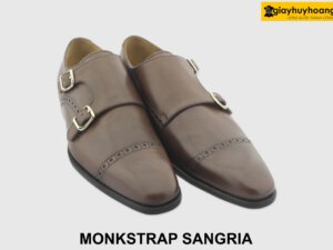 [Outlet size 40] Giày da nam công sở nâu Monkstrap SANGRIA 002