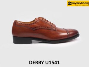 [Size 39] Giày da nam đục lỗ brogues nâu Derby U1541 001