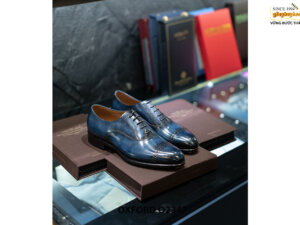 Giày tây nam màu xanh nước biển đẹp Oxford O2347 005