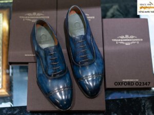 Giày tây nam màu xanh nước biển đẹp Oxford O2347 001