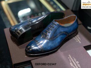 Giày tây nam màu xanh nước biển đẹp Oxford O2347 004