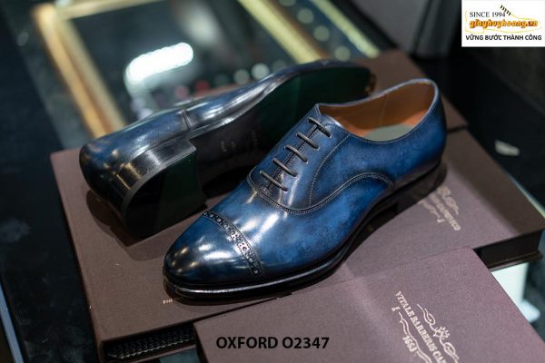Giày tây nam màu xanh nước biển đẹp Oxford O2347 004