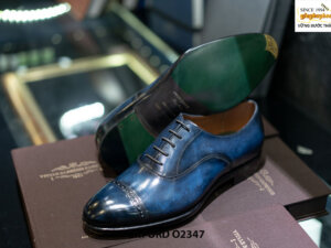 Giày tây nam màu xanh nước biển đẹp Oxford O2347 003
