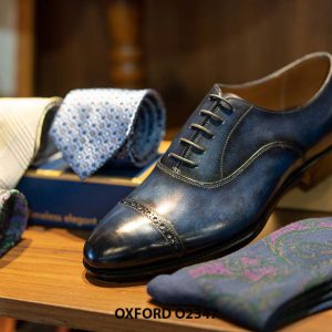 Giày tây nam màu xanh nước biển đẹp Oxford O2347 002