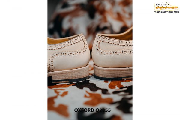 Giày da nam màu trắng Wingtips Oxford O2355 005