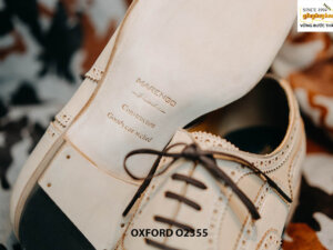 Giày da nam màu trắng Wingtips Oxford O2355 004