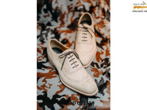 Giày da nam màu trắng Wingtips Oxford O2355 003