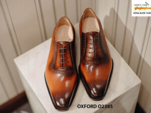 Giày tây nam màu bò thủ công Oxford O2385 001