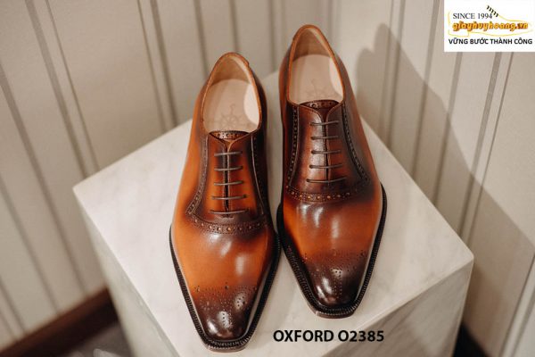 Giày tây nam màu bò thủ công Oxford O2385 001