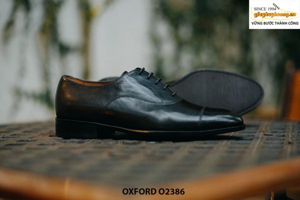 Giày tây nam da bò màu đen Oxford O2386 005