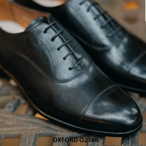Giày tây nam da bò màu đen Oxford O2386 003