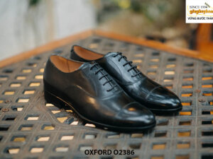 Giày tây nam da bò màu đen Oxford O2386 002