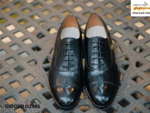 Giày tây nam da bò màu đen Oxford O2386 001